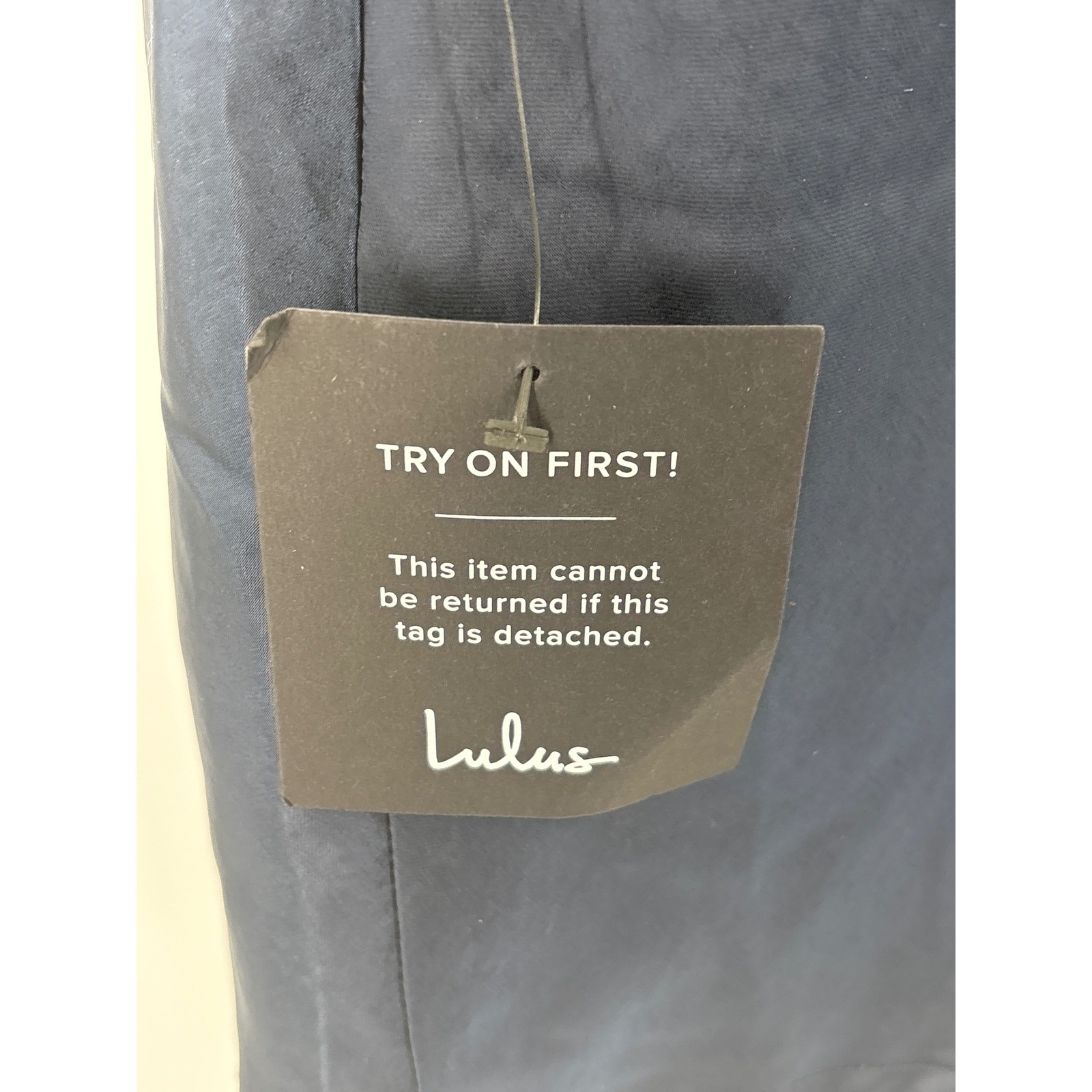 Lulus Zimri Navy Blue Satin Halter Mini Dress Open Back Tie Detail NWT Small