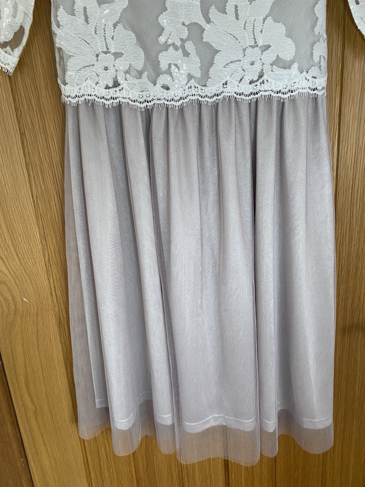 Tendency Occasion Dress Size 8/36 Nude Ivory Vintage Look Sequinned Wedding