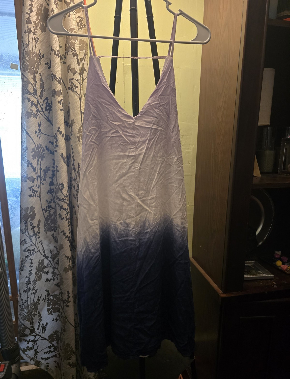 She + Sky Women’s Purple/Blue Ombre V-Neck Sleeveless Strappy Sundress L