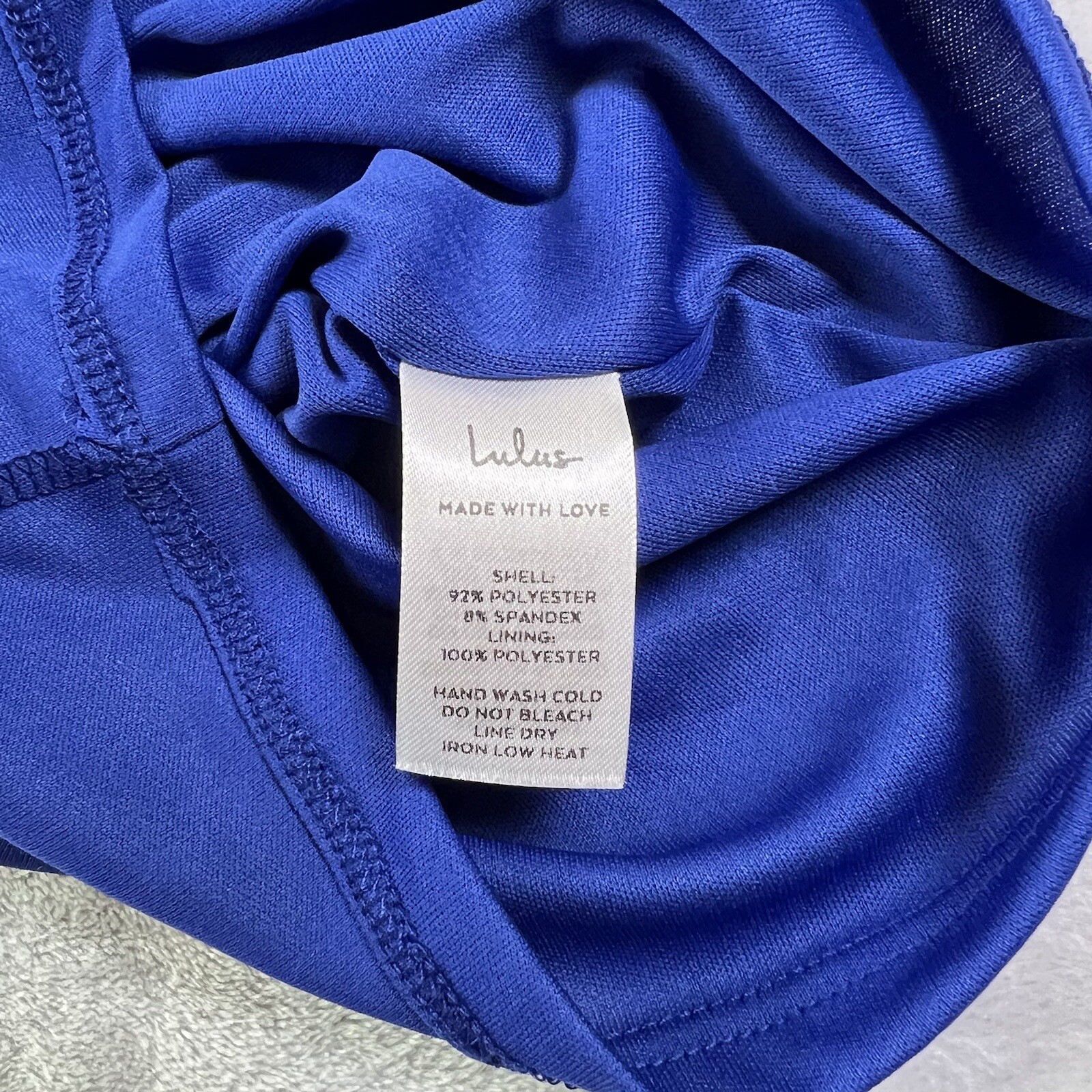 Lulus Velvet Blue Dress Large Short One Shoulder Formal School Dance Cocktail