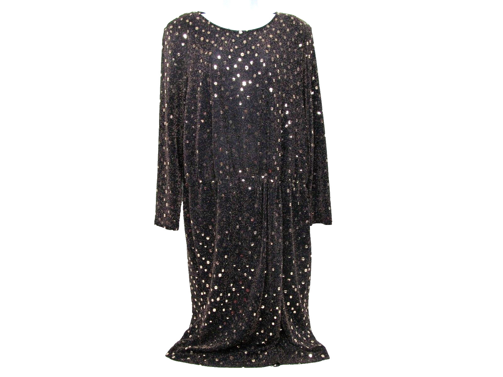 Flounce London Black/Gold Sequin Glitter Evening Dress Women’s Size XL