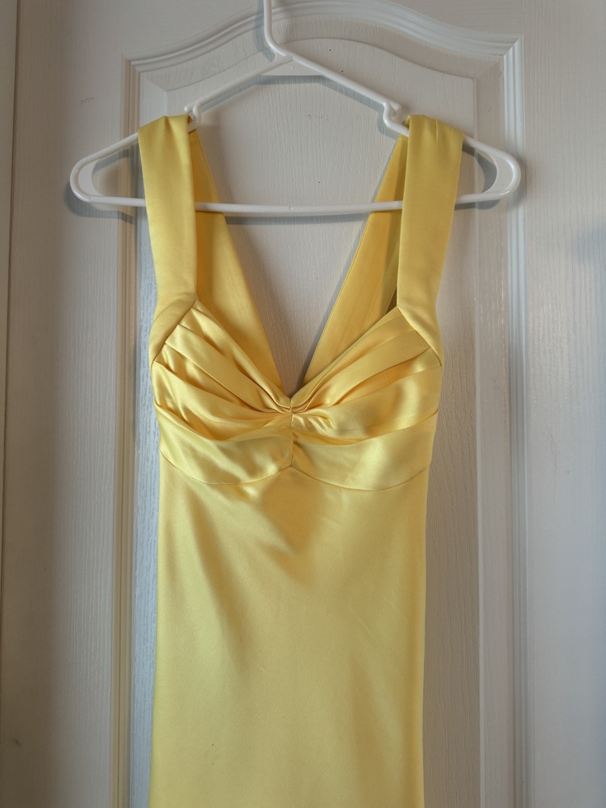 Women’s Calvin Klein Yellow A Line Formal Criss Cross Back Midi Size Small