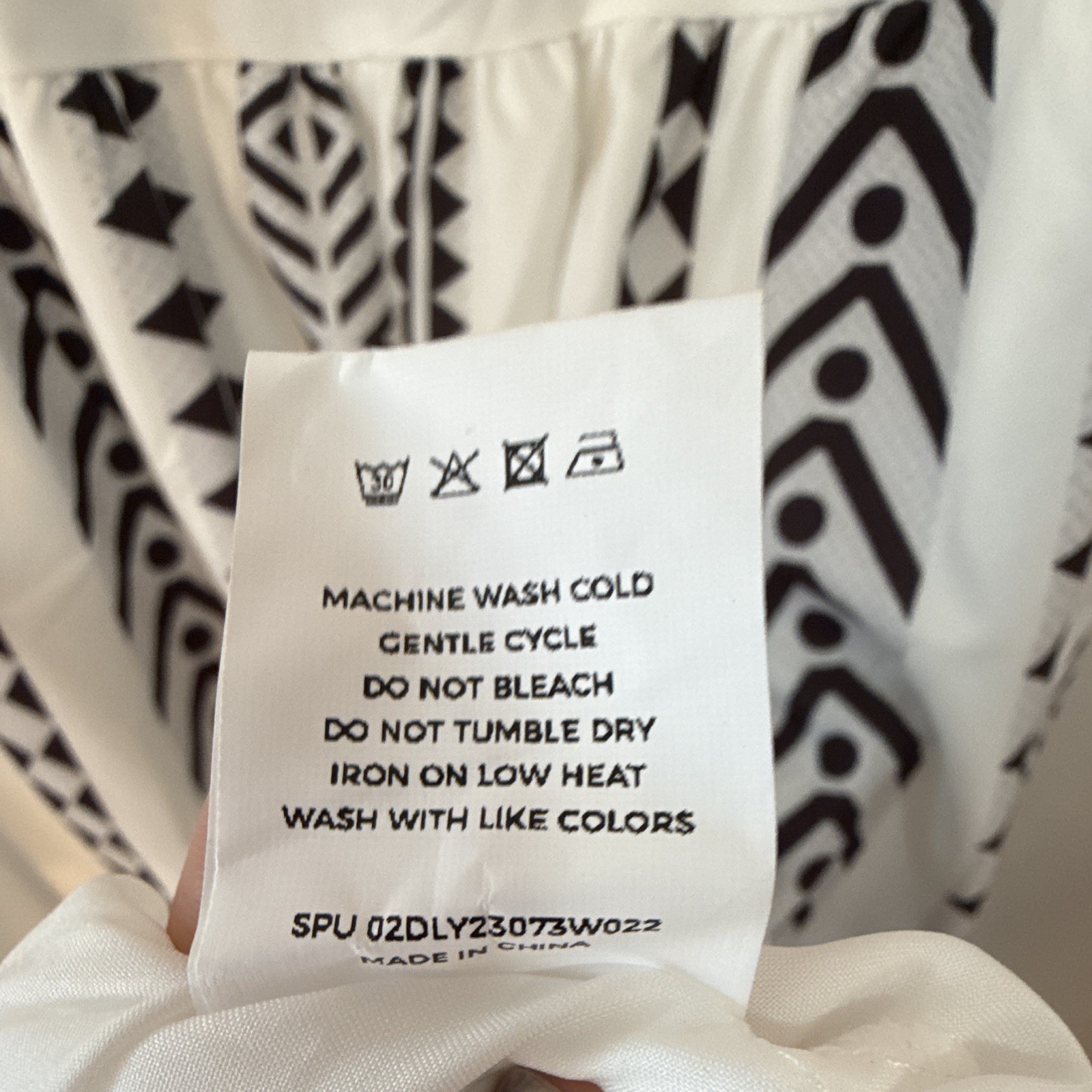 BLOOMCHIC Plus US 18-20 Brown/White Geometric/Aztec V-Neck Flutter A-Line SPU02