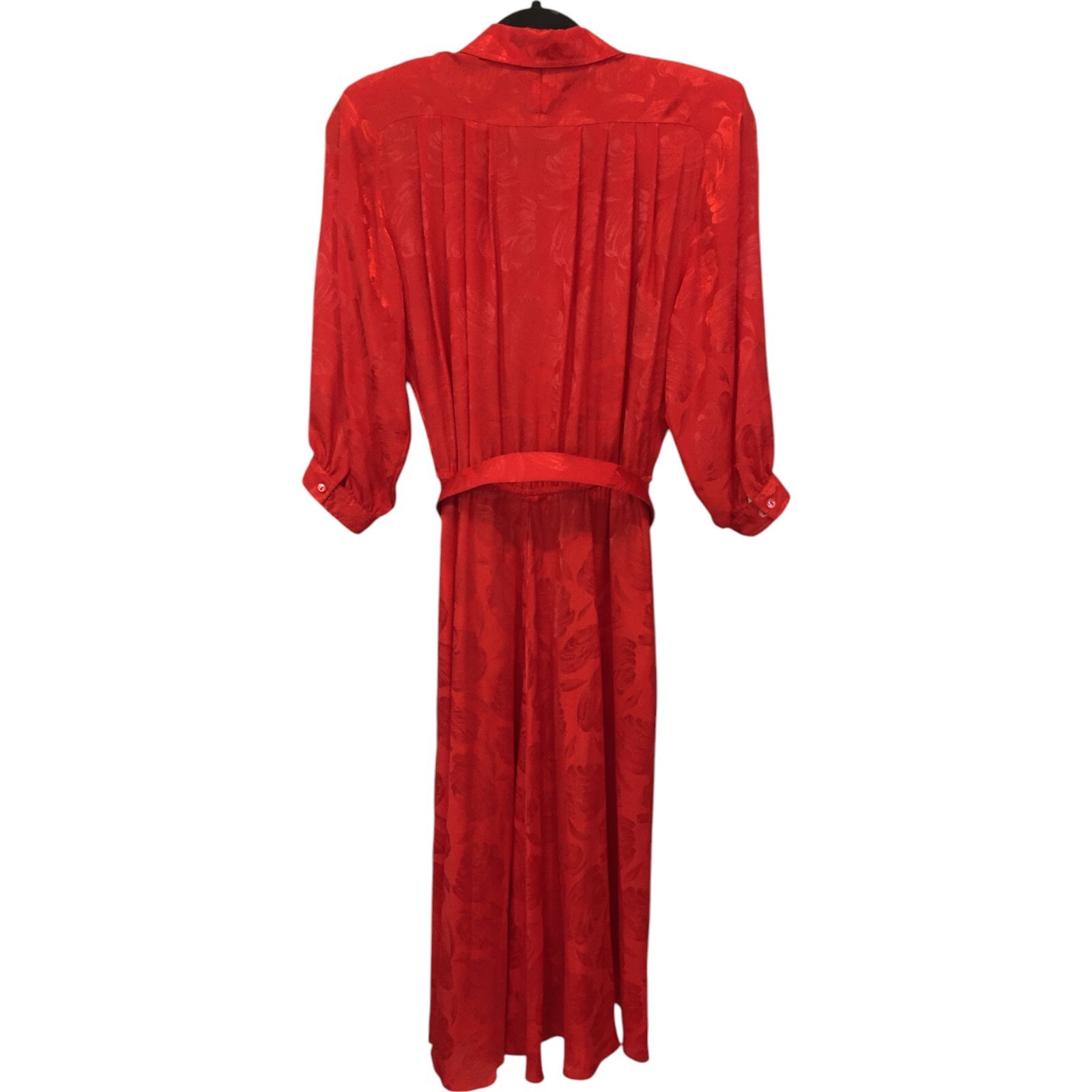 Argenti Pure Collared Long Sleeve Red Dress Long Sleeve Pleated Women’s US 4