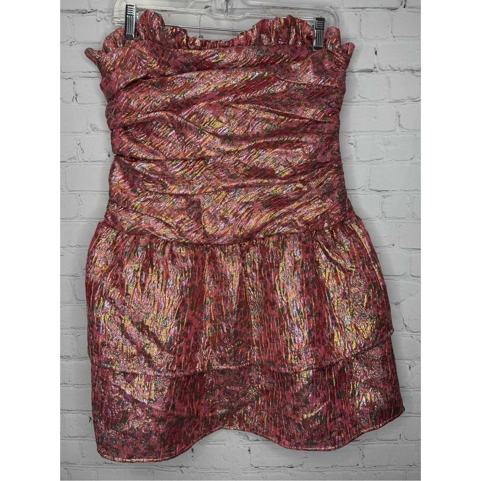 LoveShackFancy Acelin Dress Plum Garden Metallic Size 8