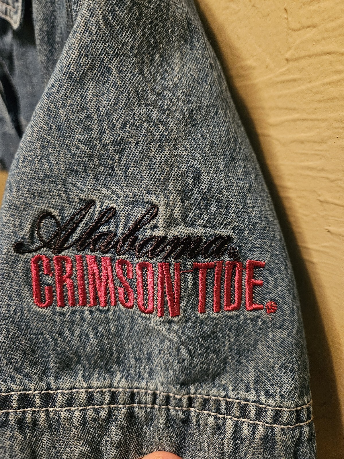 Alabama University Alabama Crimson Tide Demin Button Up Dress Size Small