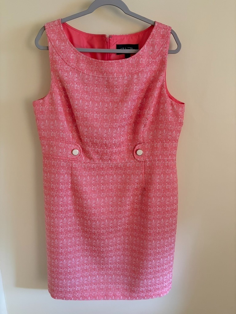 Chelsea Rose Sleeveless Lined Sheath Dress Salmon Pink Coral – Size 18