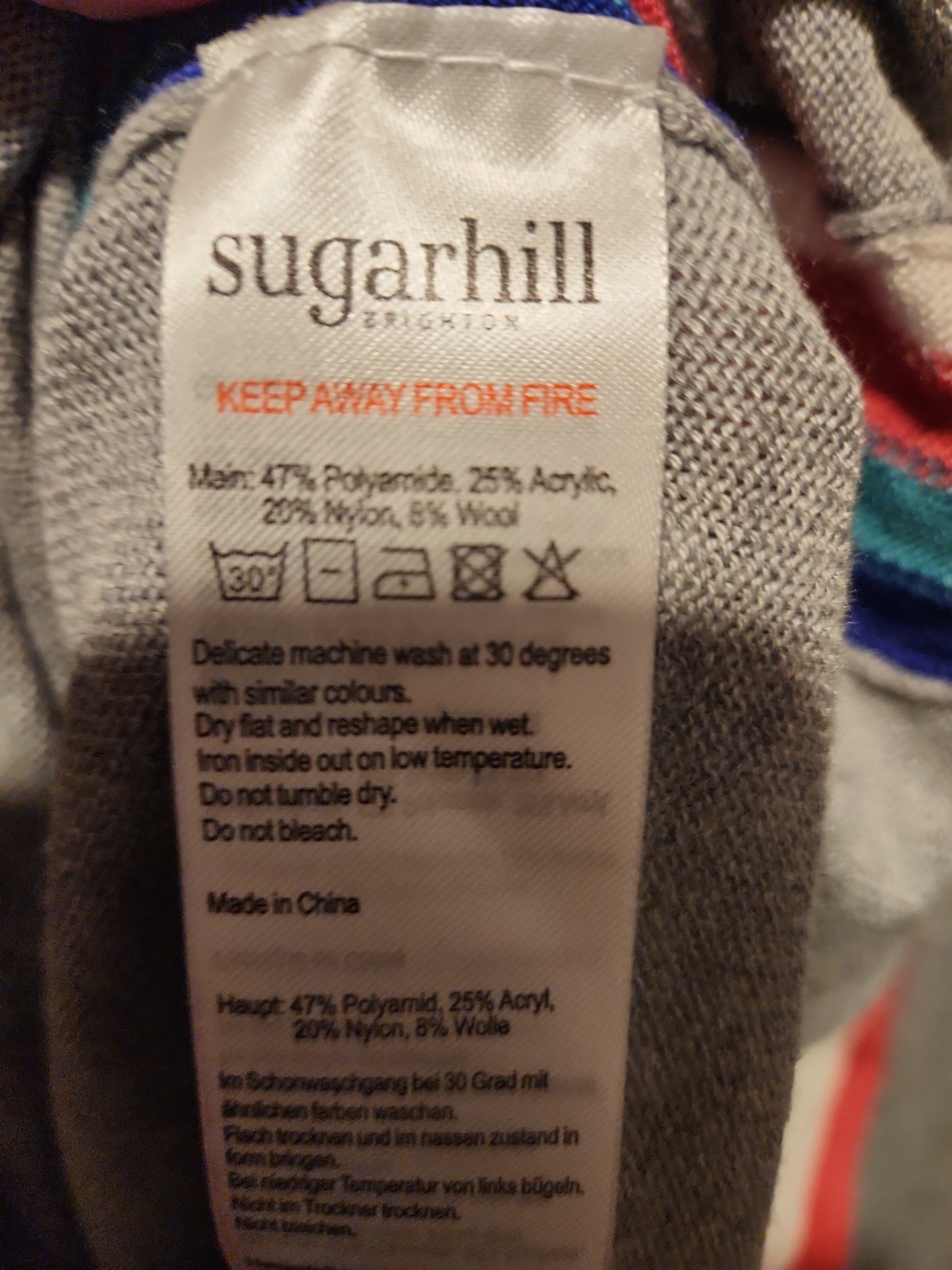 Sugarhill Brighton Wool Blend Grey Dress Stripe Detail UK 14 EU 42 US 10 Ex Cond