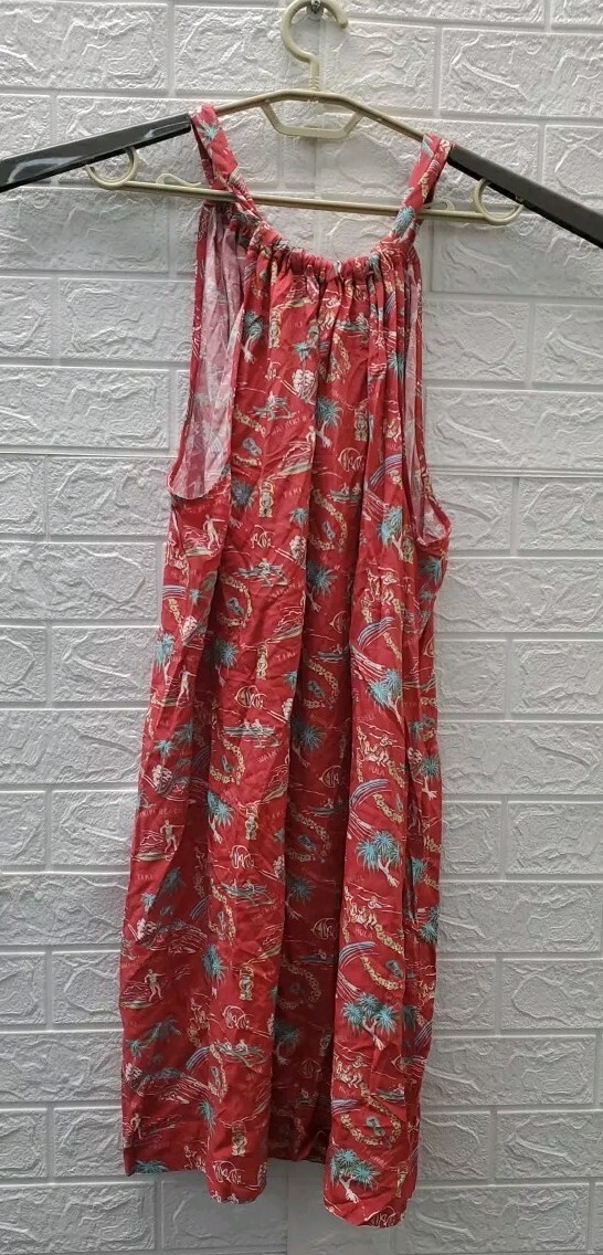 New Reyn Spooner One Fine Day Tie Neck Dress Vintage Red Size XLarge