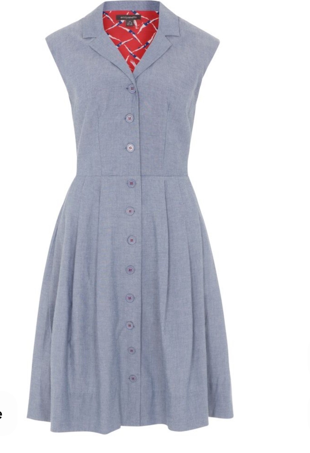Emily and Fin Frankie Chambray Denim Dress UK Med 12 retro style 50’s Rockabilly