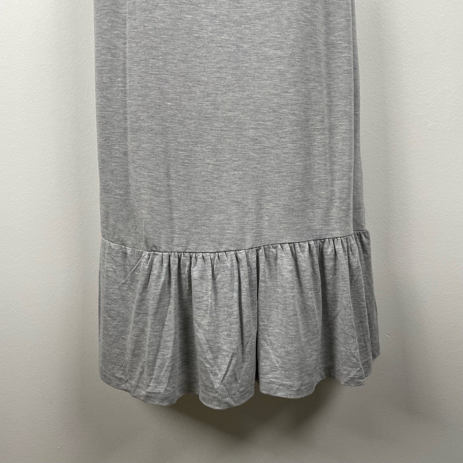 Nordstrom Maxi Dress Medium Gray Swing Tie Detail Peasant Flouncy Hem Minimalist