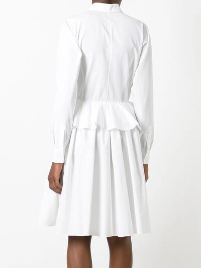 GIVENCHY Size 38 Point-Collar Fluted-Peplum Cotton Dress