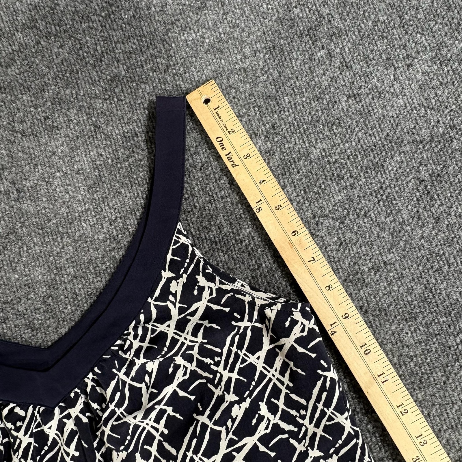 Petticoat Alley Dress Womens Small Blue Geometric V Neck Sleeveless Sundress