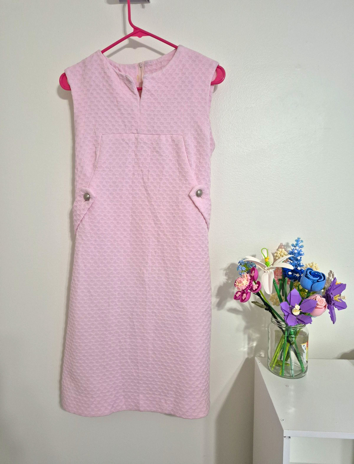 Vintage 1960s Baby Pink Mod Shift Dress – Medium