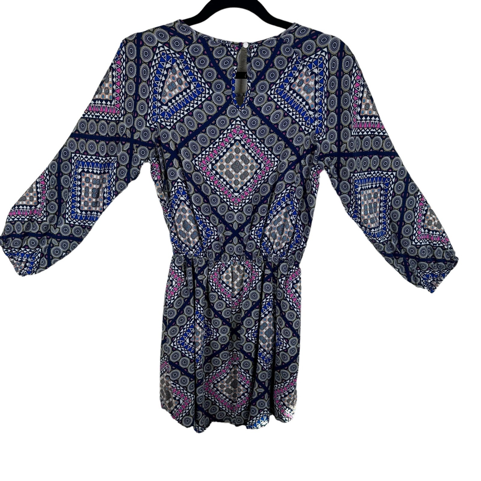 Renee C. Multicolor Lightweight Lined 3/4 Balloon Sleeve Mini Dress USA Size L