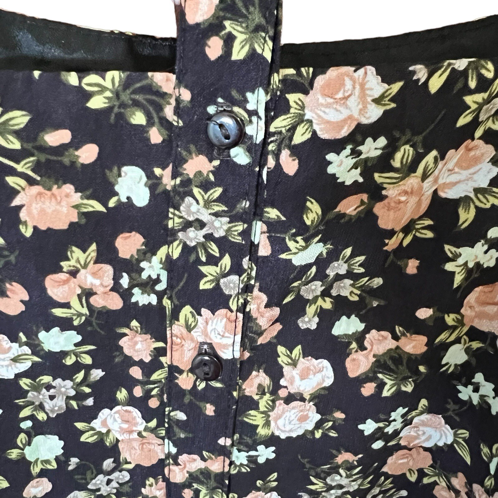 Pins and Needles UO Caged Cut Out Waist Maxi Dress Button Front Floral Sz 4 READ