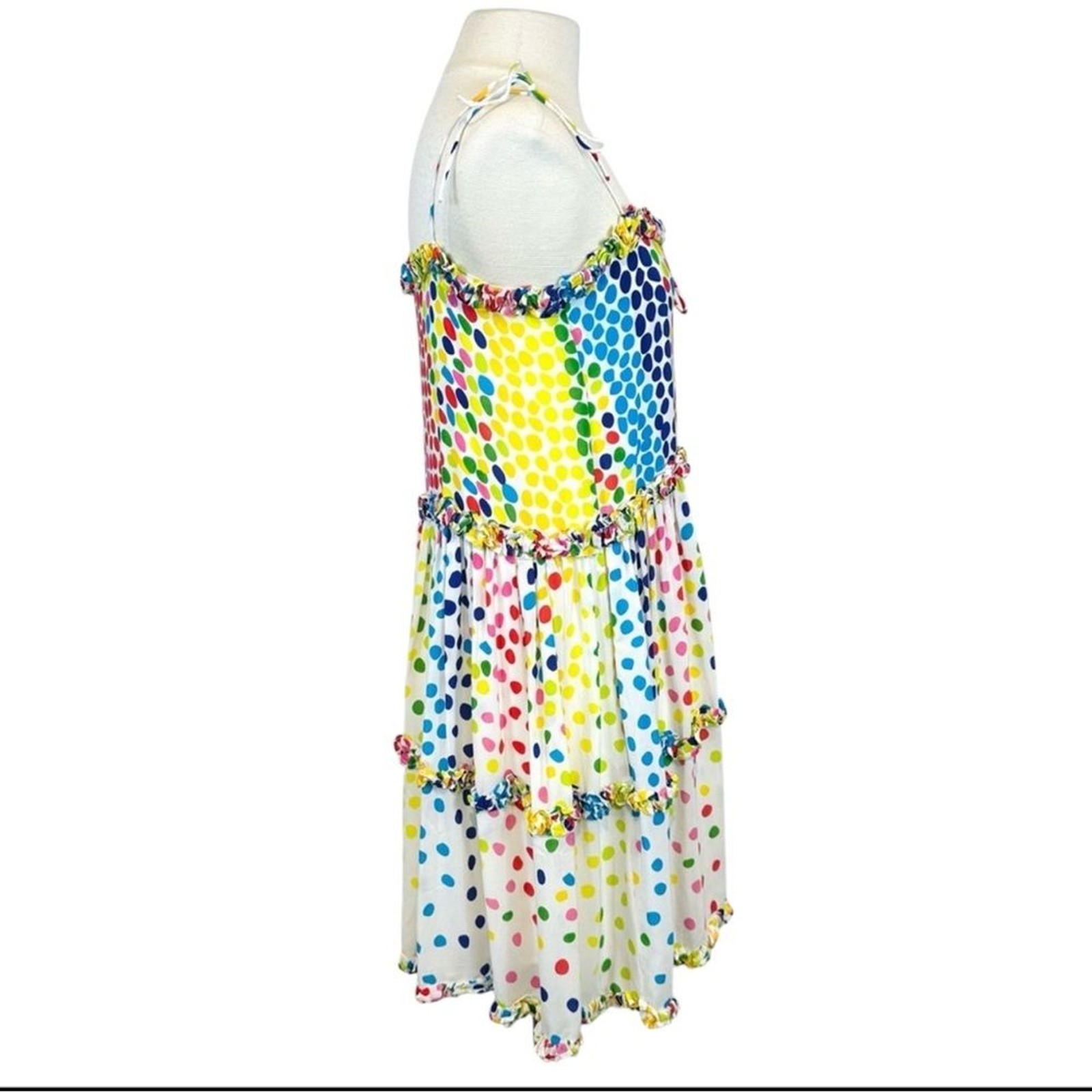 All Things Mochi Blessica Multicolor Bohemian Polka Dotted Mini Rainbow Dress