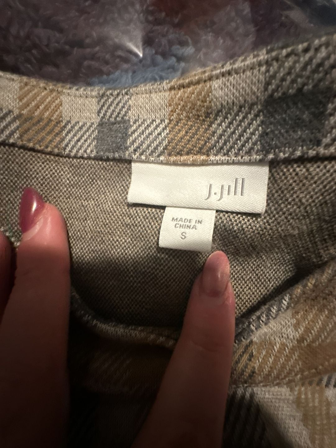 J. Jill Plaid Mixed-Media Shift Dress with Pockets