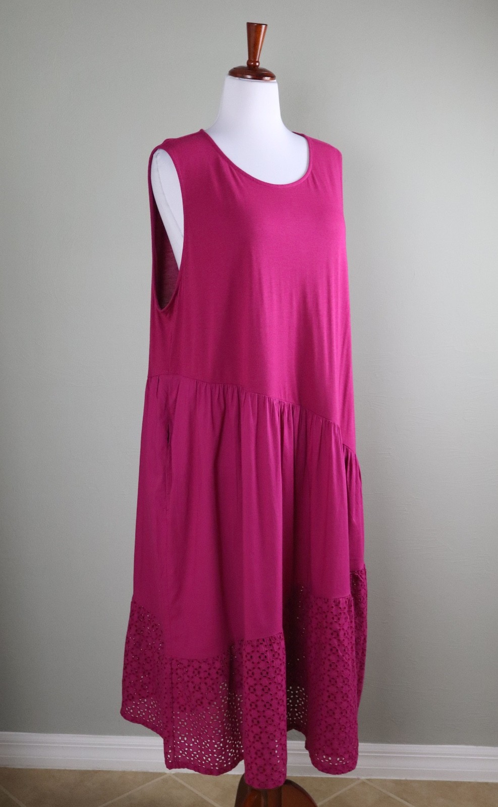 CHICO’S Outlet NWT $98 Asymmetric Mixed Tiered Tank Dress Size 4 2XL / XXL