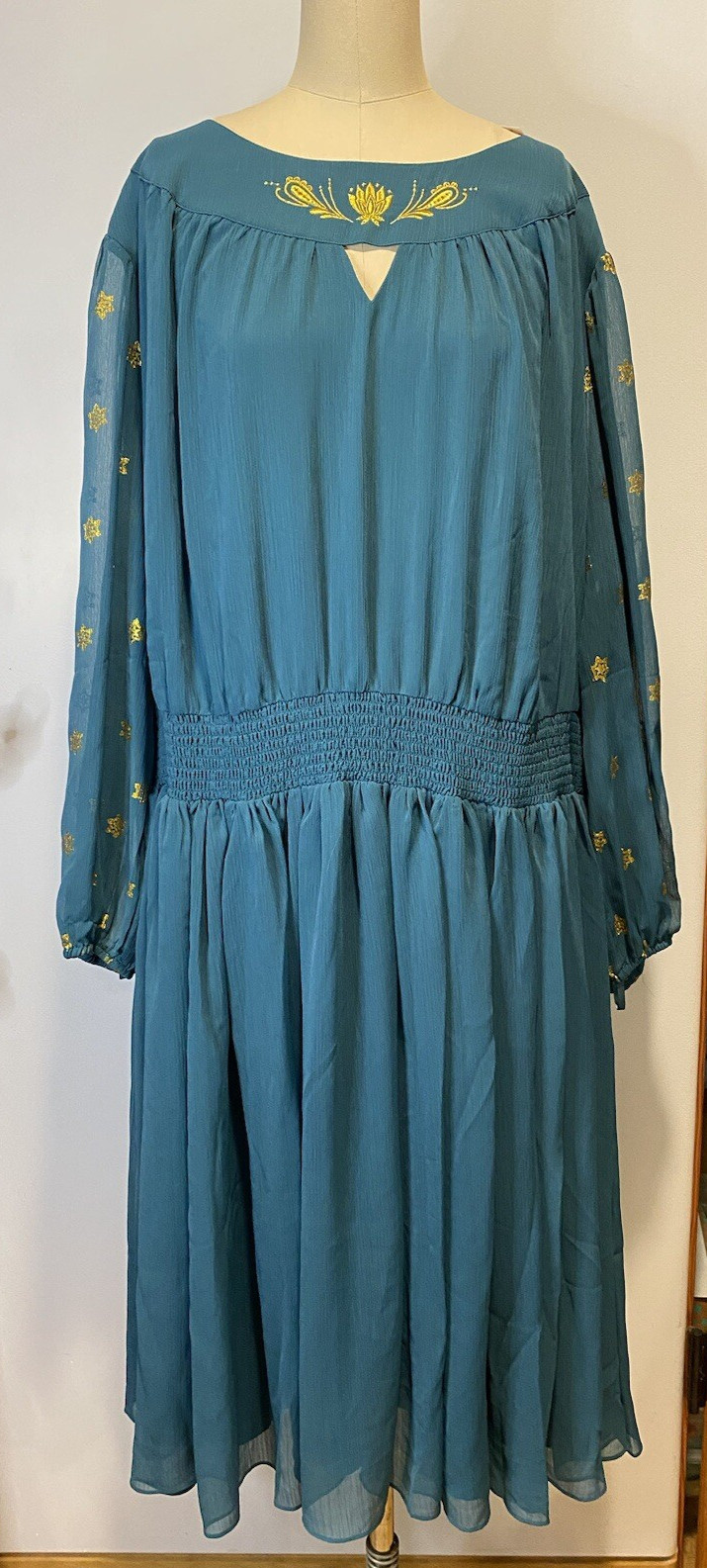 Shop Disney Aladdin Jasmine Dress for Women 3X Dark teal Gold Embroidered
