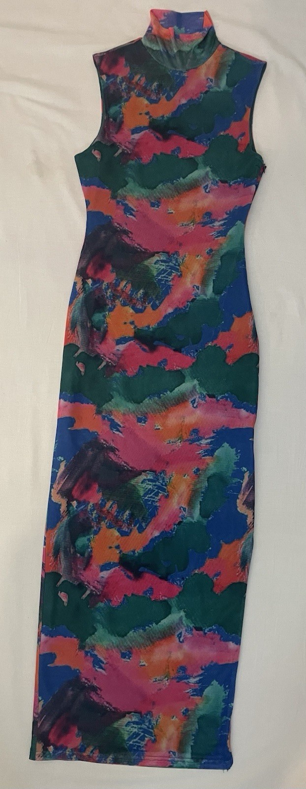 Sixth june maxi mesh bodycon full length fitted dress multicoloured size S 6/8