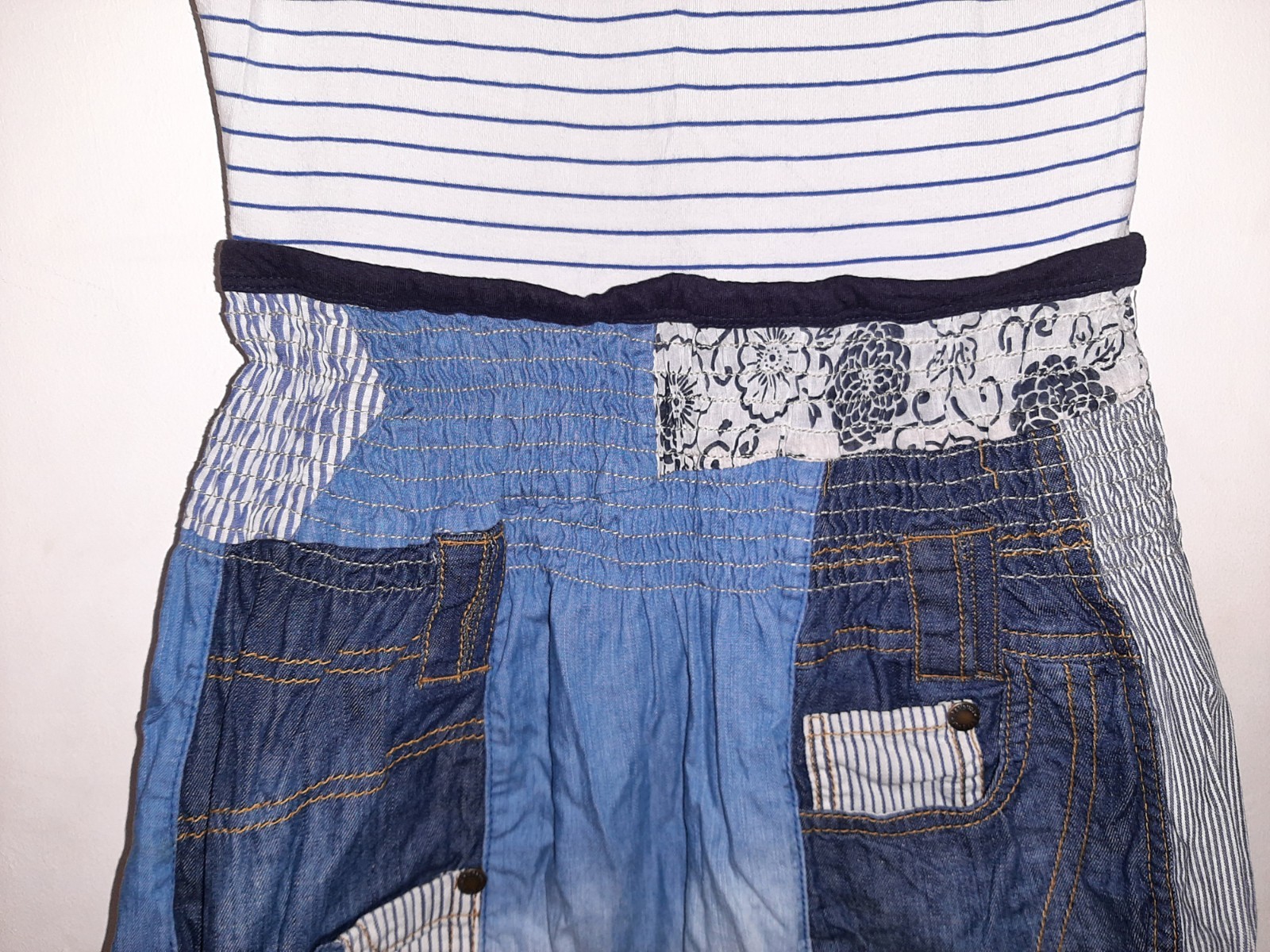 DESIGUAL Demim Patchwork Tshirt Dress Vintage Y2K Style