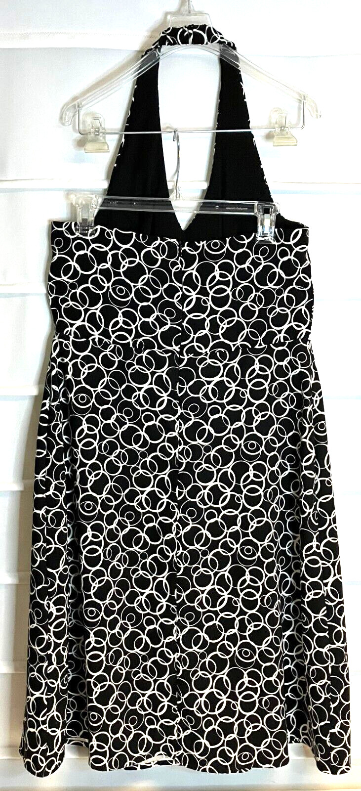 AB Studio Black & White Print Halter Style Dress Size 10 EC!
