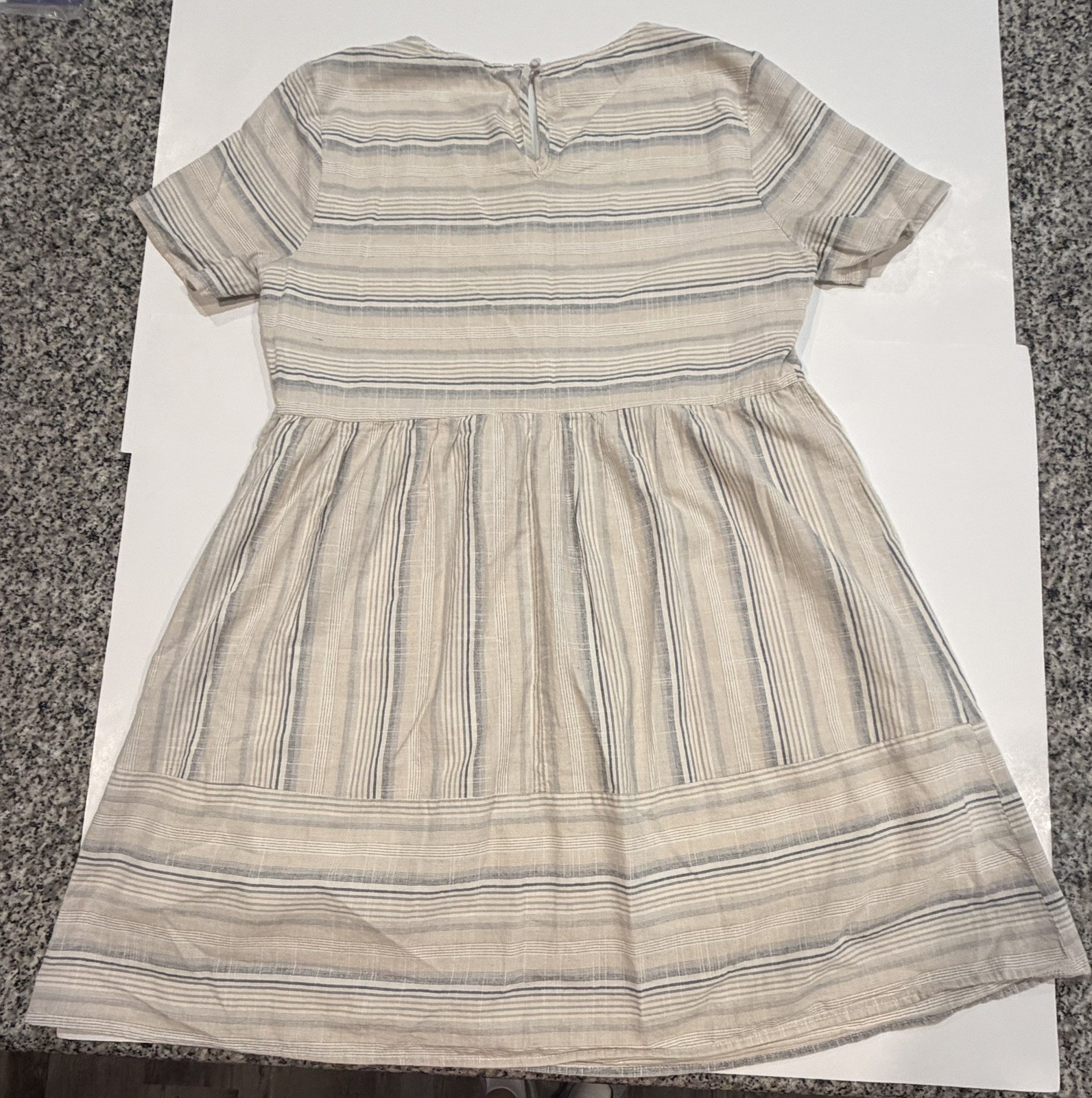 ALTAR’D STATE Neutral Color Stripe Cotton Short Sleeve DRESS Women’s Small cool