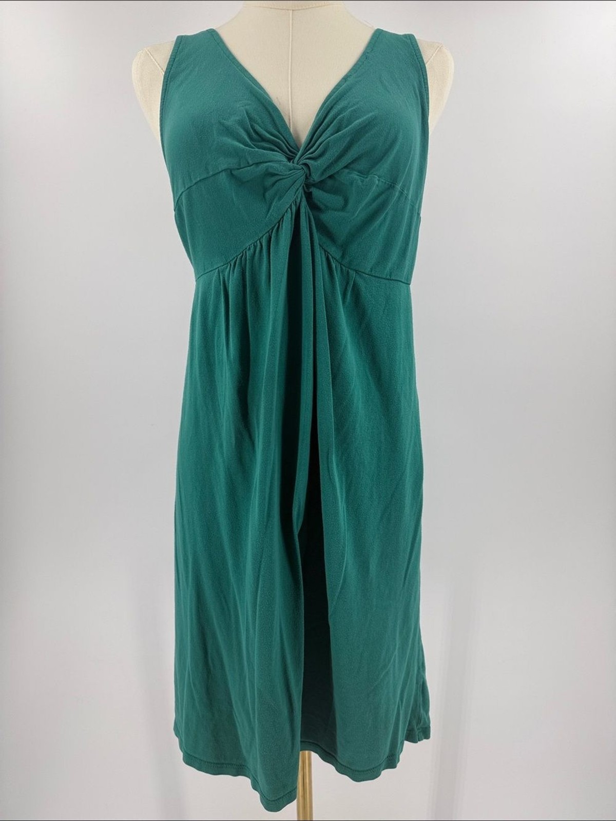 Ann Taylor Teal Knot-Front Midi Dress