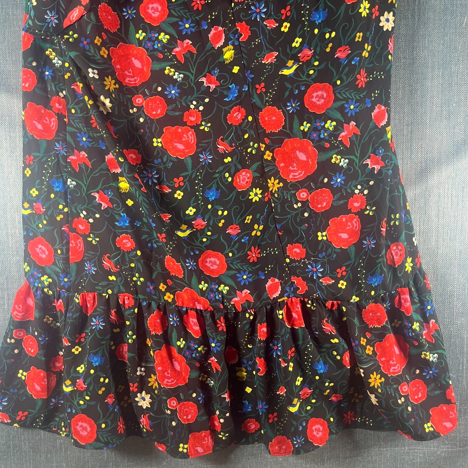 J.Crew Womens Flutter Dress Size S Multicolor Printed Keyhole Neck Peplum Hem