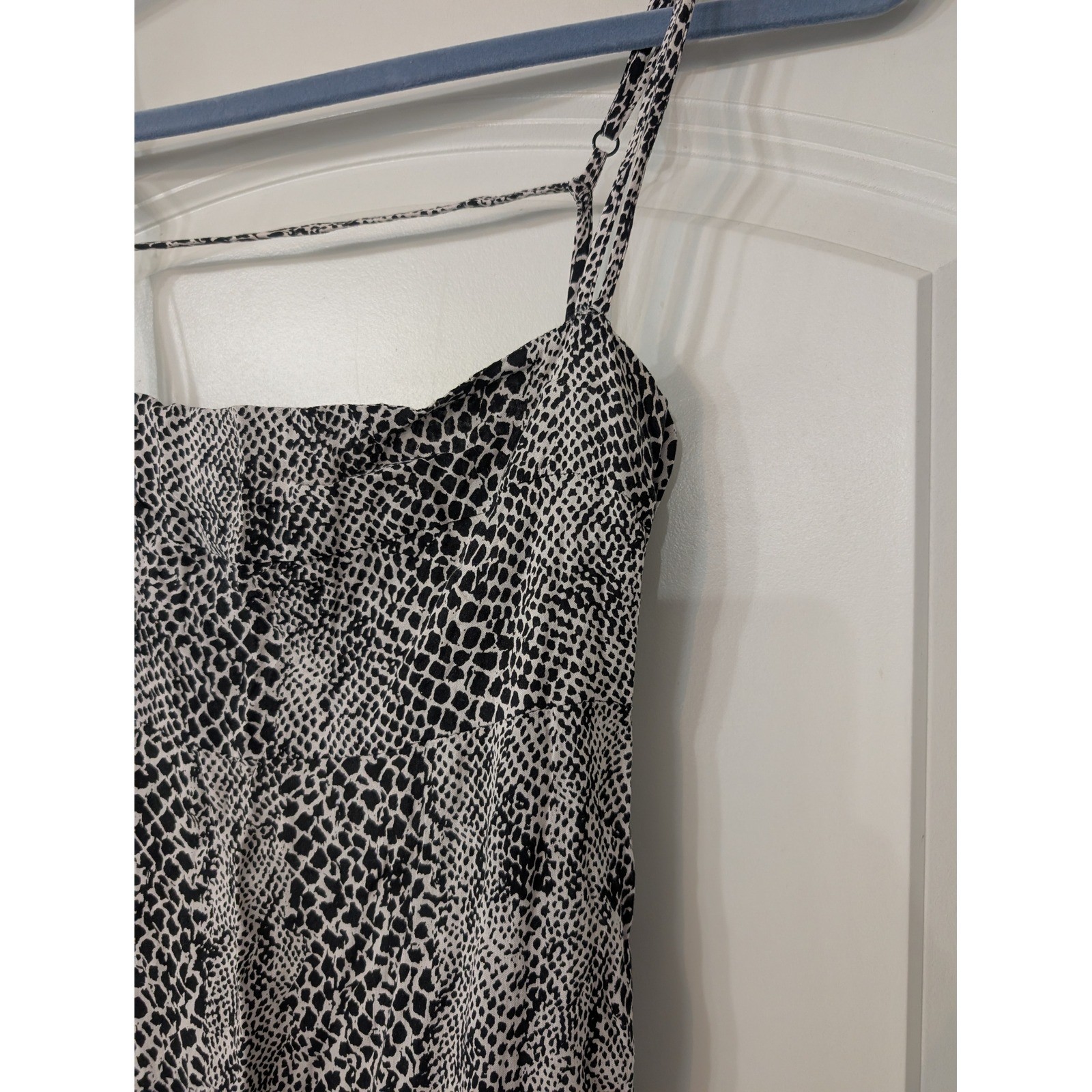 Intimately free people Snakeskin Print Mini Dress Black White Square Neck Small