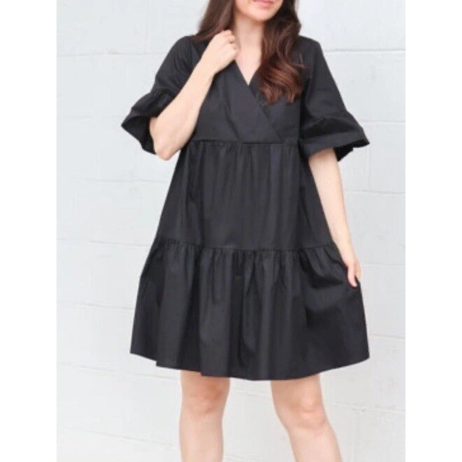 Molly Bracken Mini Dress Women’s Medium* Black 100% Cotton Western Boho Cottage