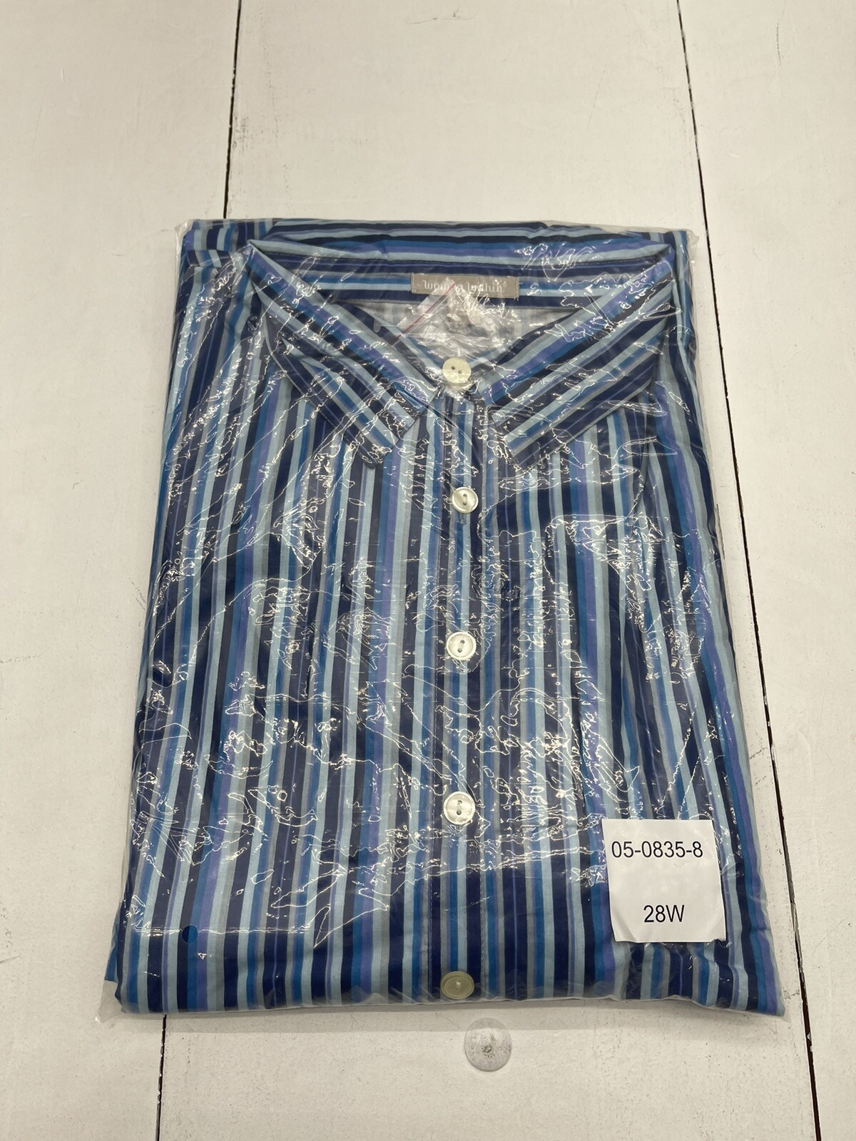 Woman Within Blue Stripe Button Down Dress Women’s Size 28W