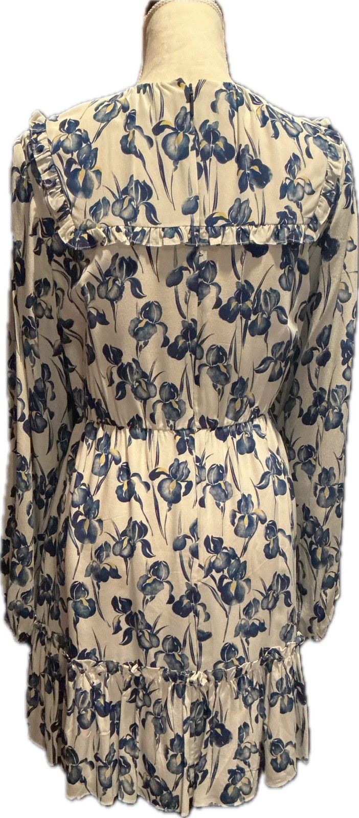 Jason Wu White Blue Yellow Floral Print Silk Dress sz 2