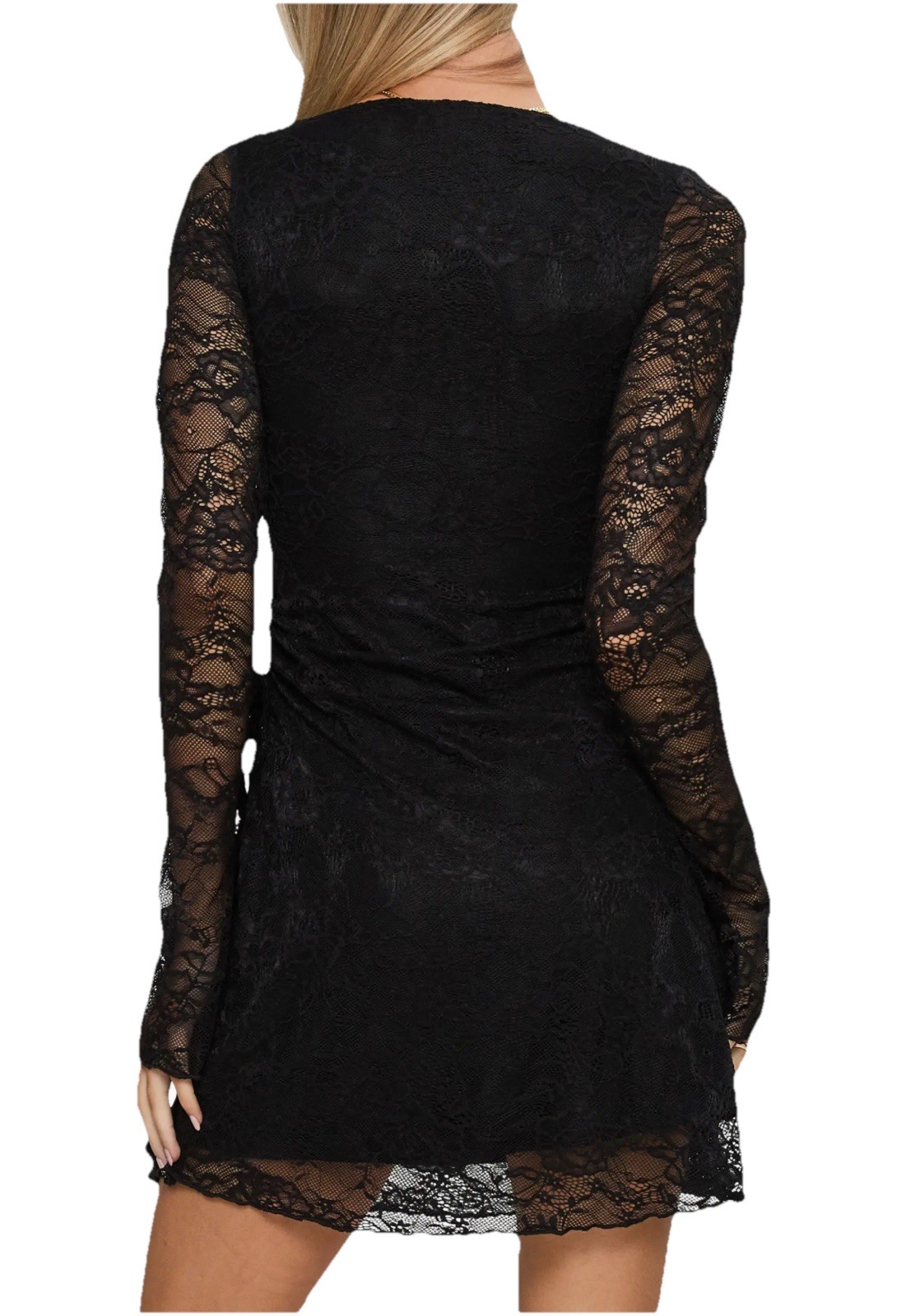 Polly Princess Airabella Lace Long Sleeve Minidress Black Lace Size 2 NWT