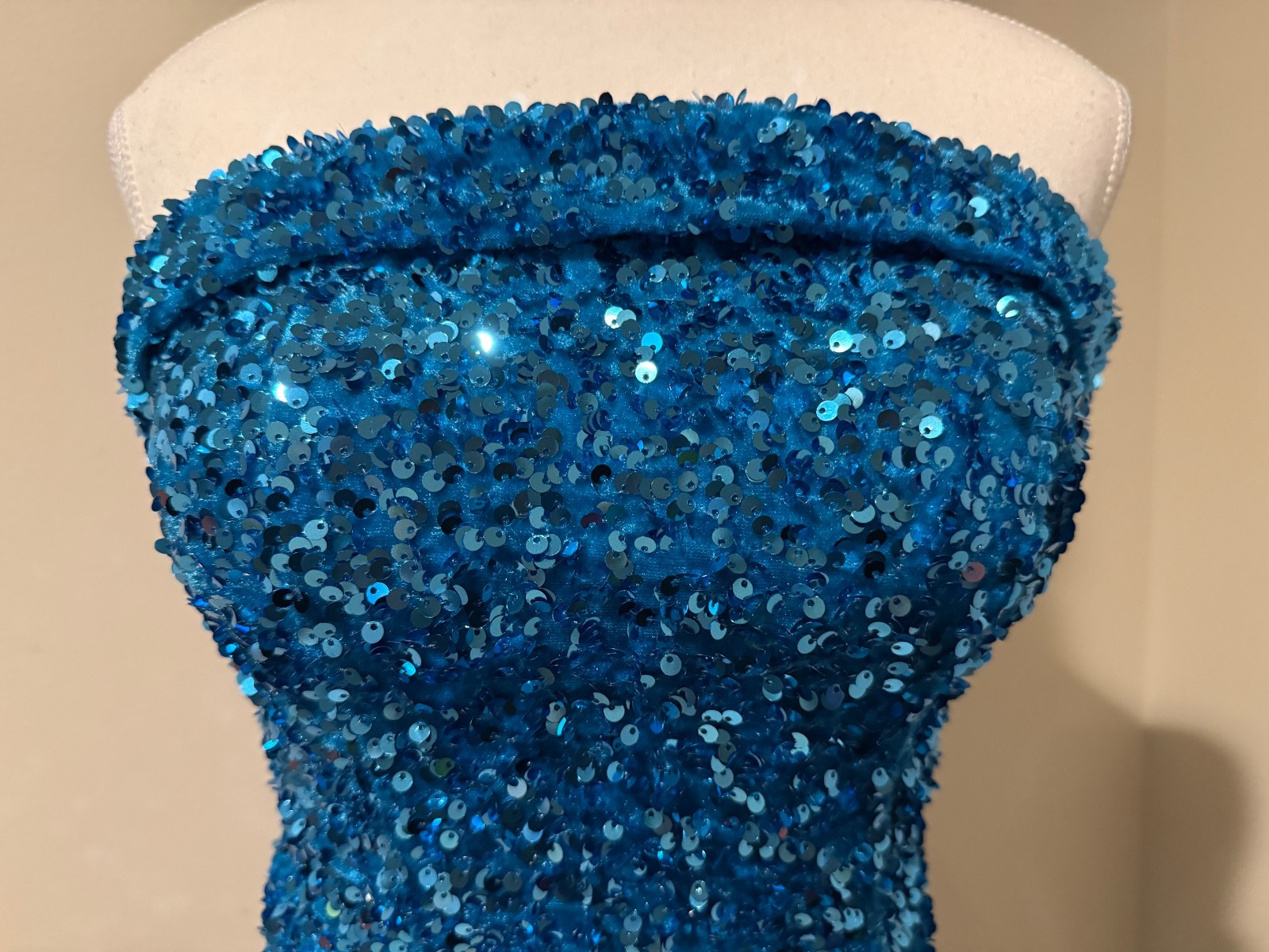 B SMART Womens Full Sequin Blue Occasion Formal Evening Dress – Sz Small