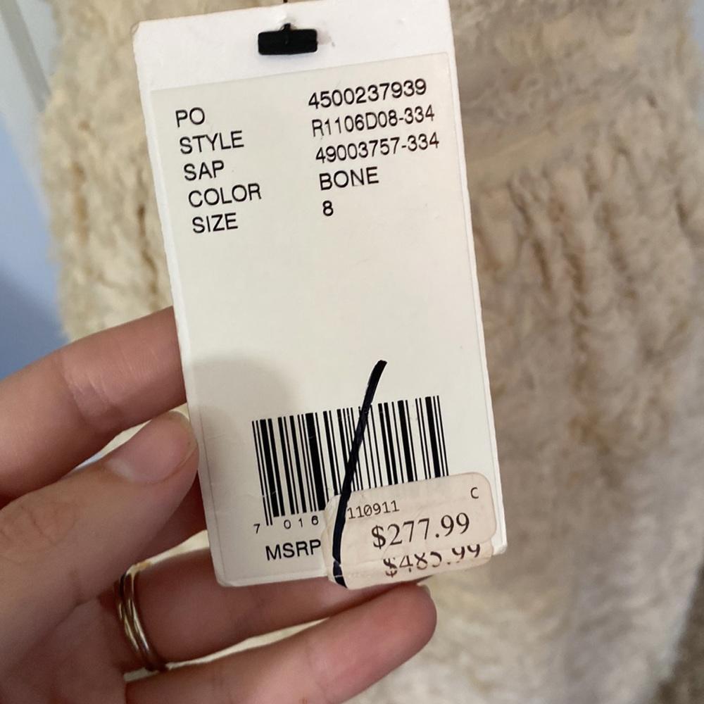 NWT Robert Rodriguez Knee Length Midi Dress Womens Tan Off White Bone Size 8