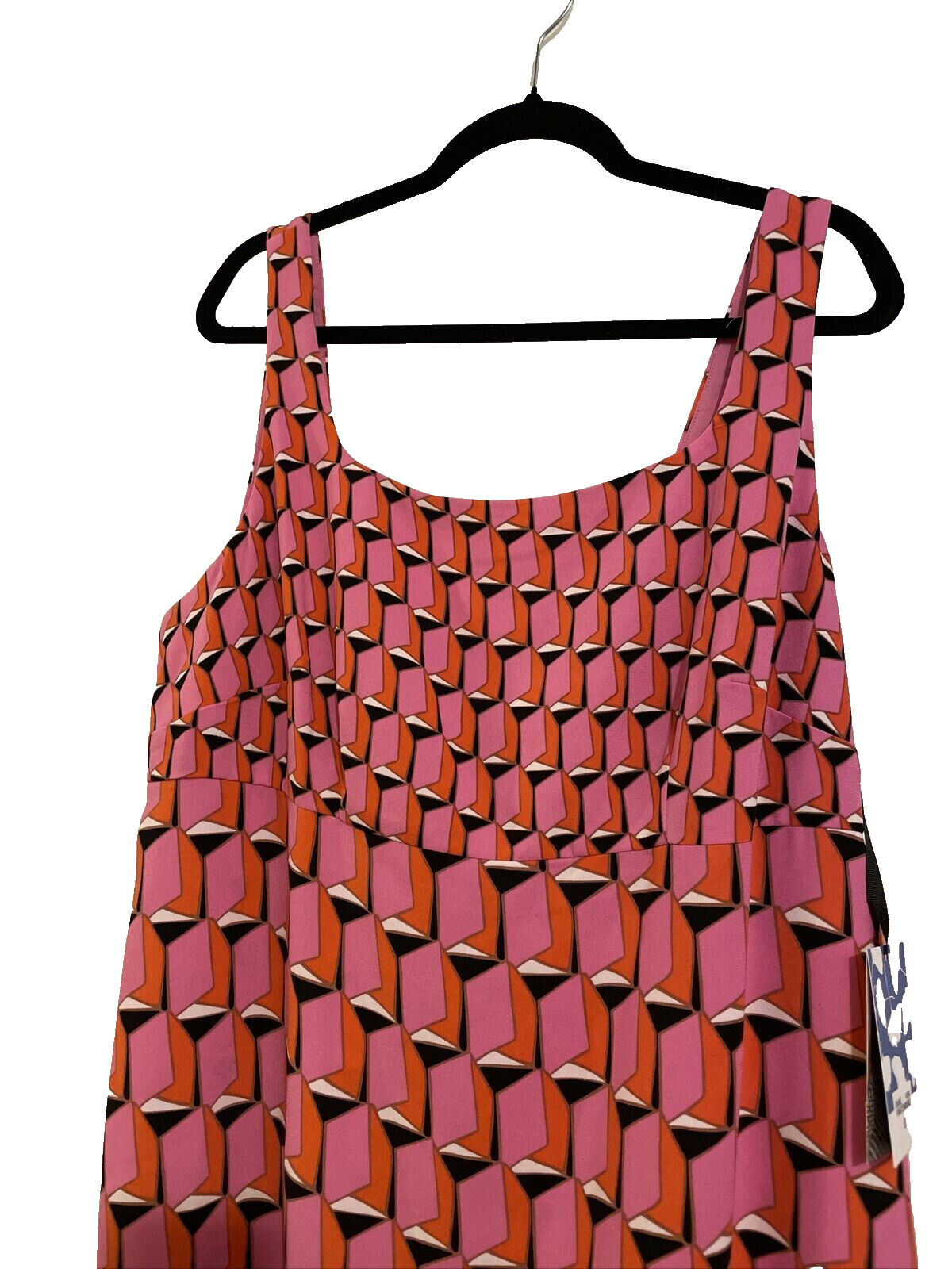 Diane Von Furstenberg Target 90s Shift Pink Modern Geo Mini Dress Size 8, 10, 12