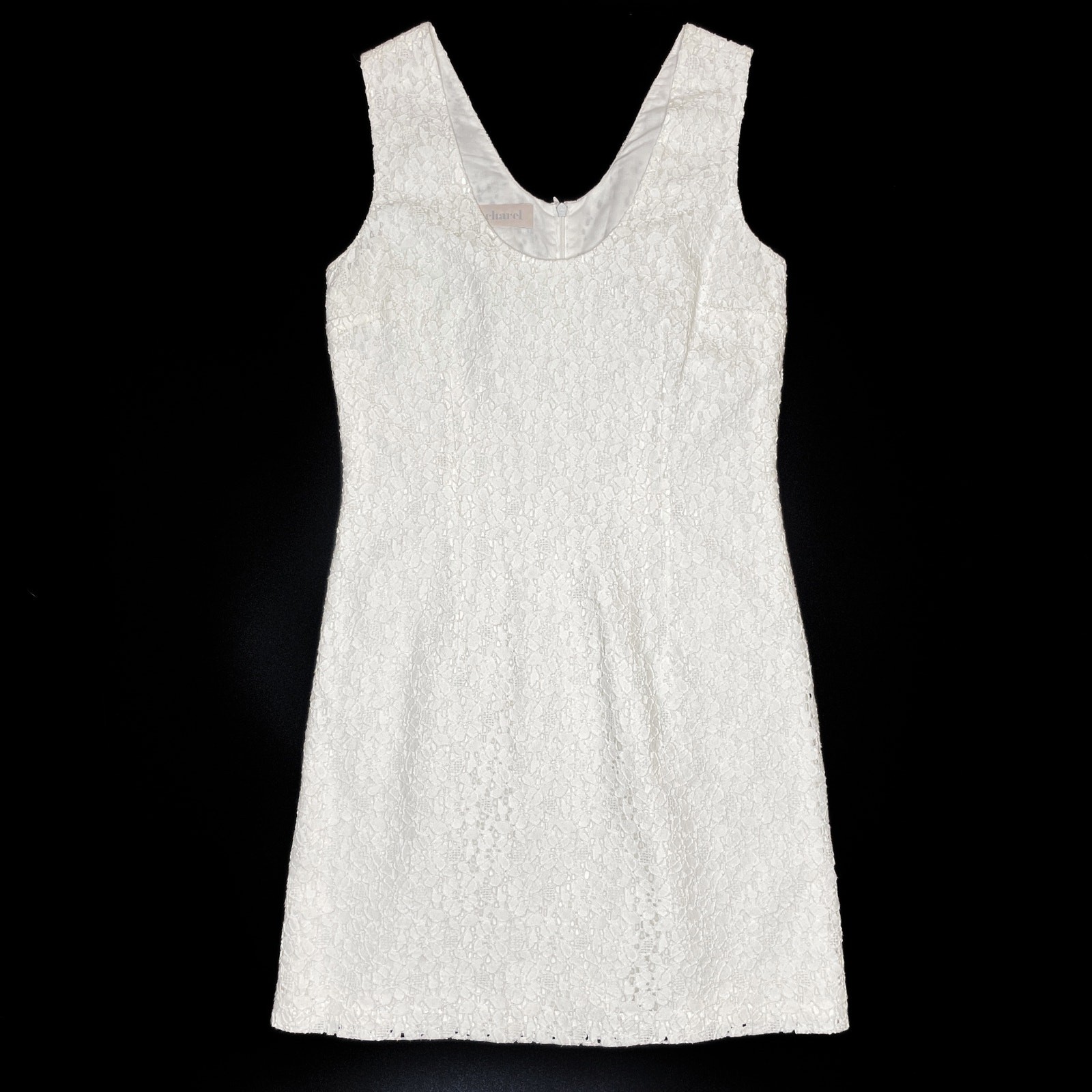 Cacharel Sleeveless Floral Embroidered Lace Crochet Mini Sheath Dress 6