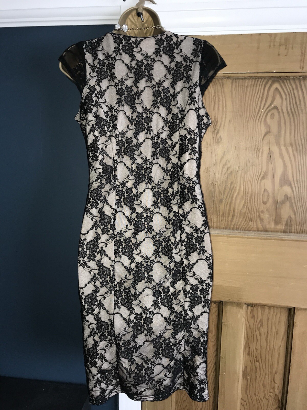 BNWT Jane Norman vintage ❤️Y2K black lace corset bodycon dress 14 16 pin up 50’s