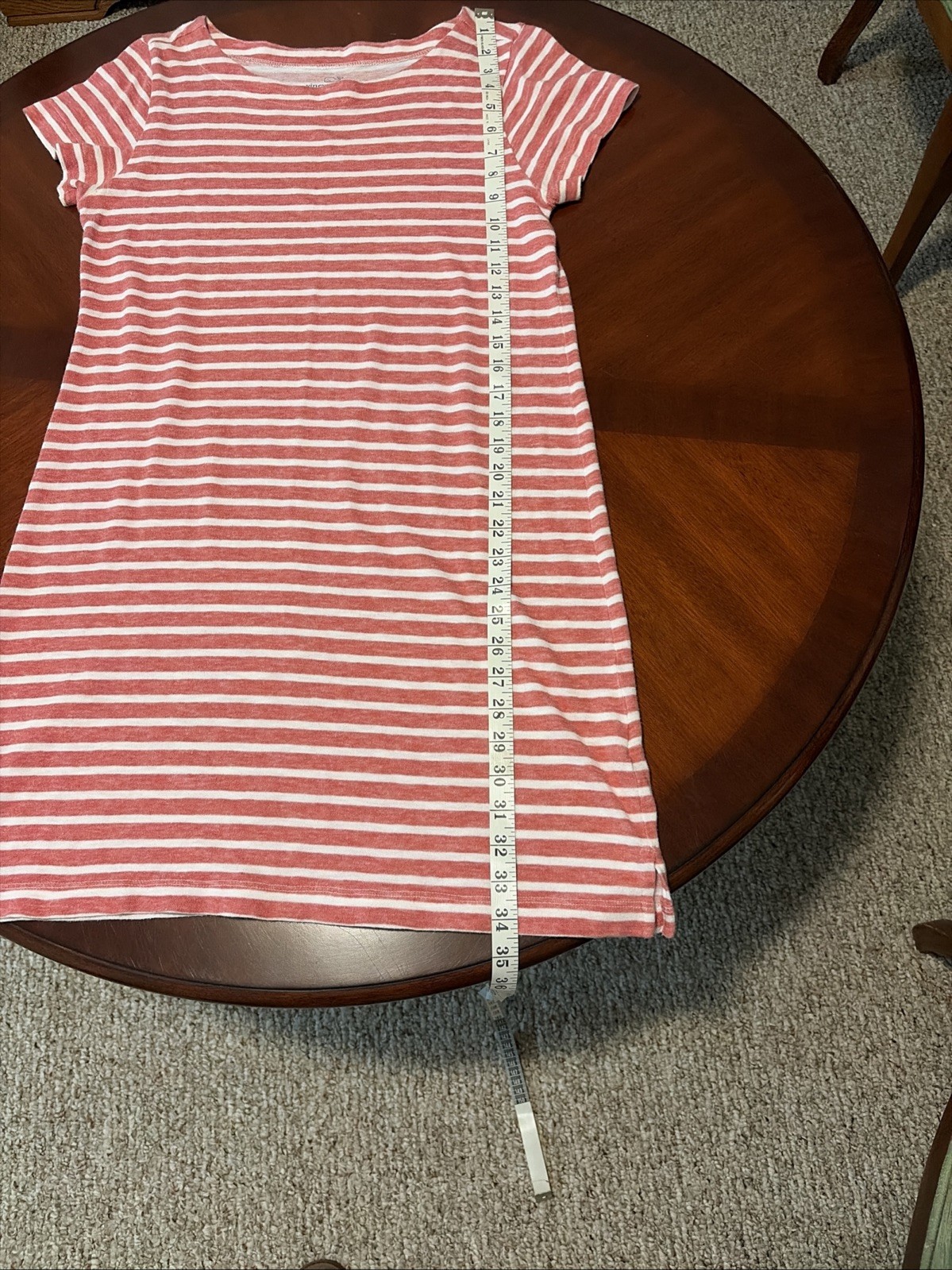 Vineyard Vines Striped Casual Dress Women’s Size M Coral Pink And White