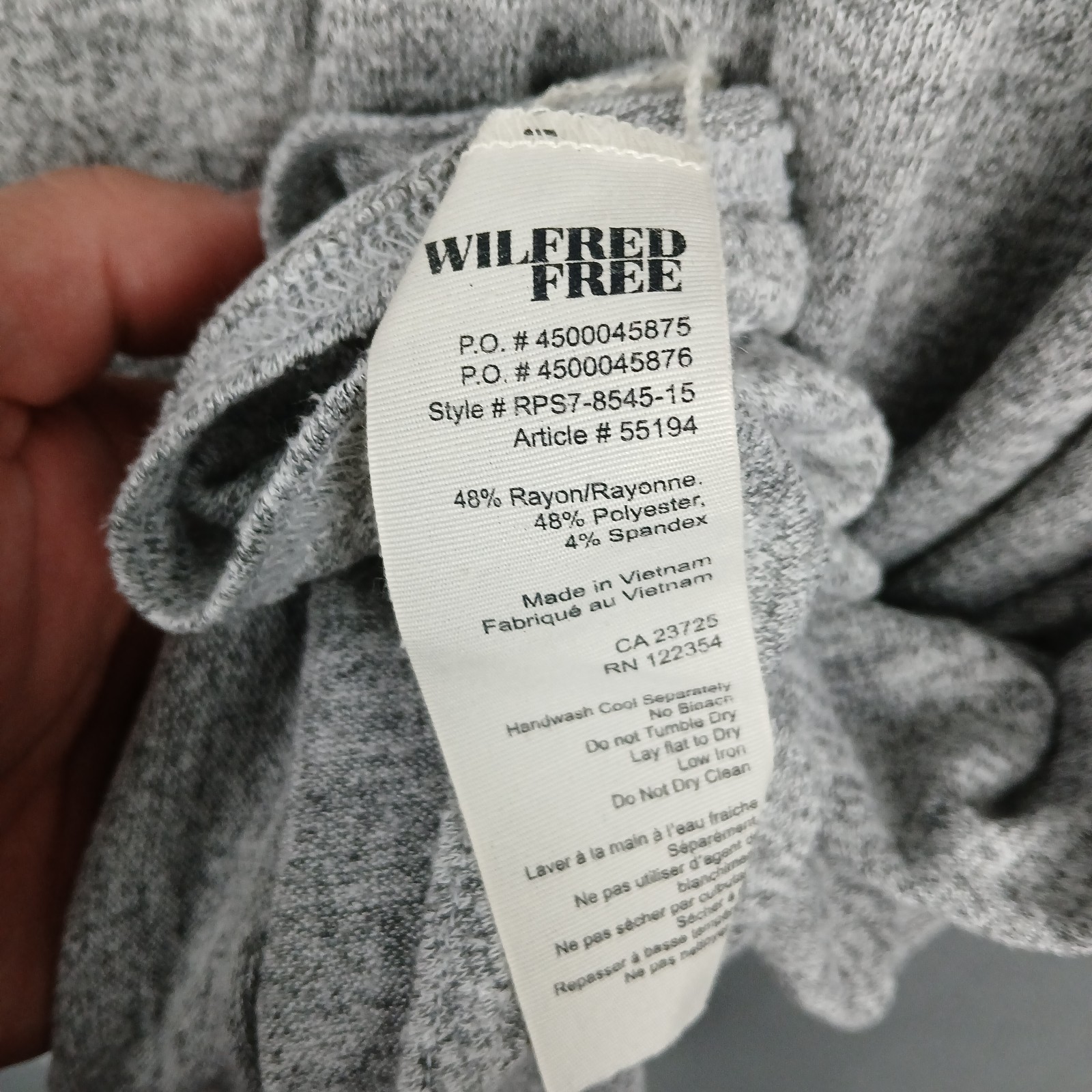 Wilfred Free A Line Swing Dress Womens XS Heather Gray Stretch Knit Sleeveless