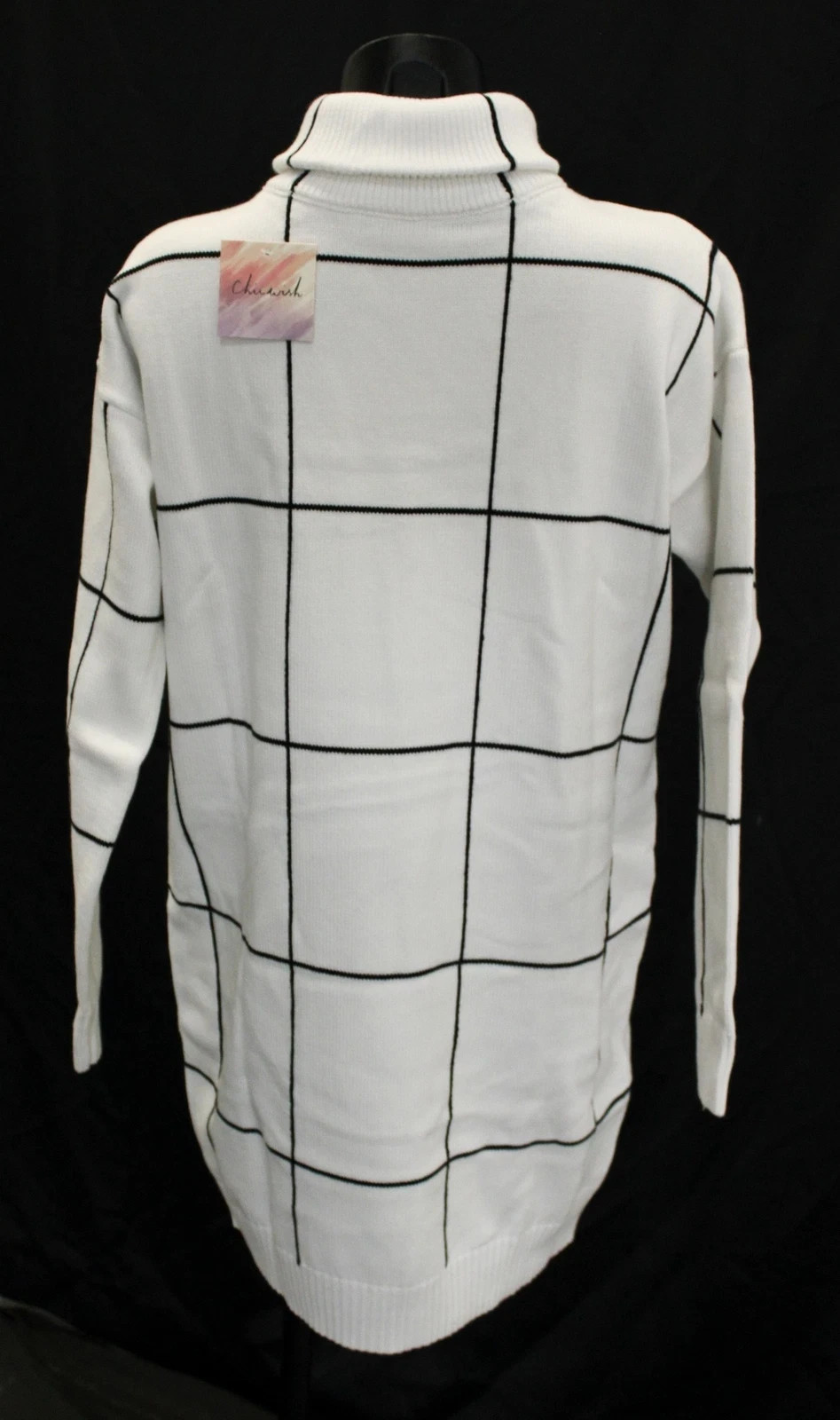 Chicwish Women’s Warm Welcome Grid Turtleneck Sweater Dress – Assorted Sizes NWT