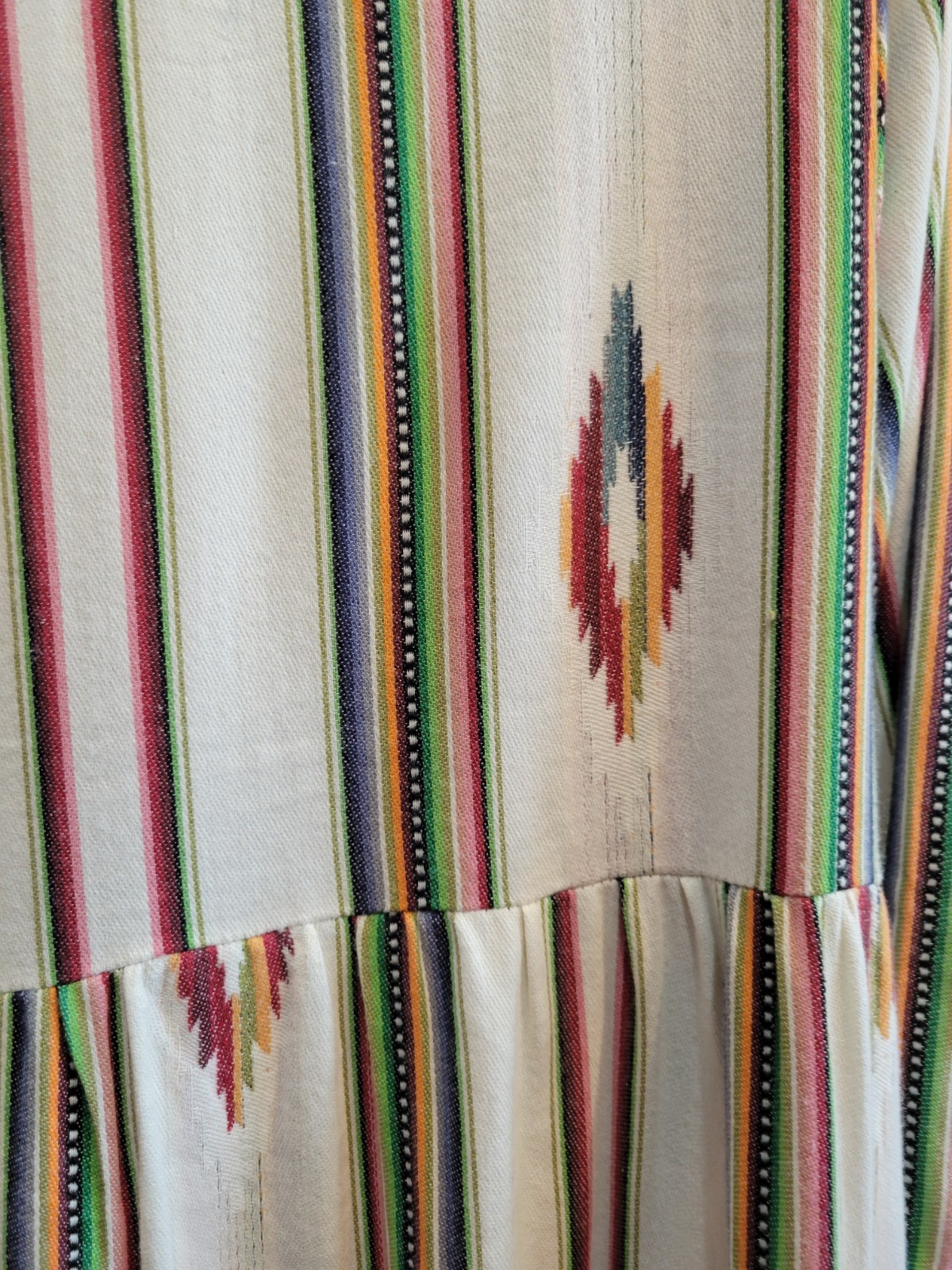 Jaded Gypsy Striped Duster Dress Womens medium Maxi Boho Hippie Indie W Pockets