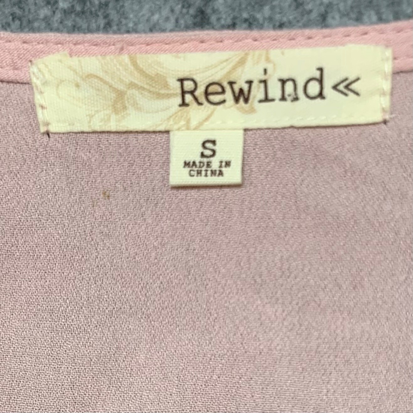 Rewind Womens Small Pink Surplice V-Neck Ruffle Hem Mini Dress Flutter Sleeve