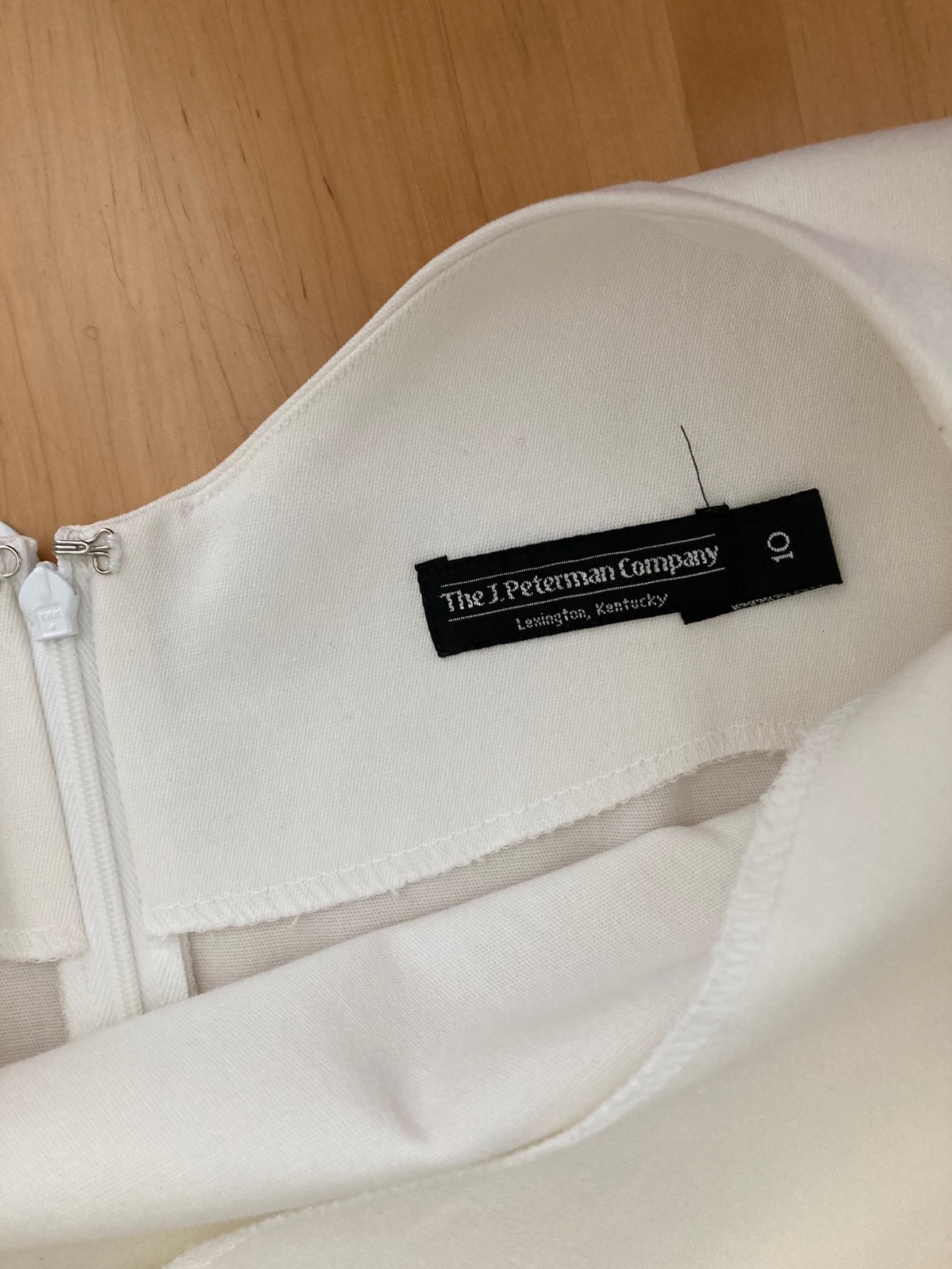 J Peterman white cotton/lycra sheath size 10-vintage/new