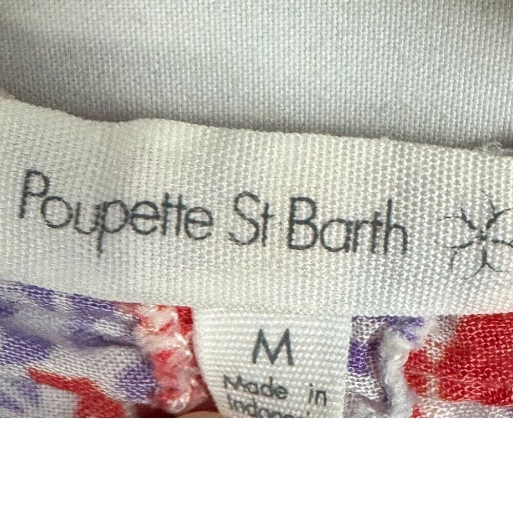 Poupette St Barth Mini Dress Womens Sz M Multicolor Floral Sundress Boho Beach