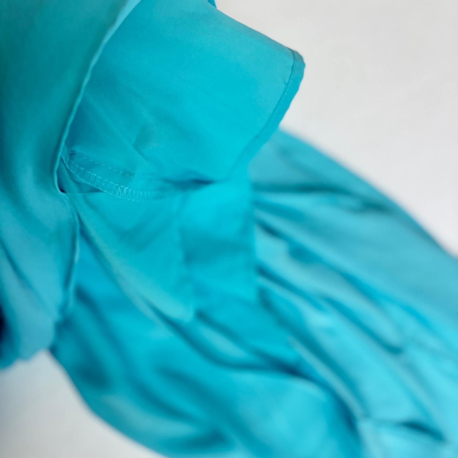 DO+BE Turquoise Blue One Shoulder Draped Ruched Tulip Midi Dress Sz Small NWT
