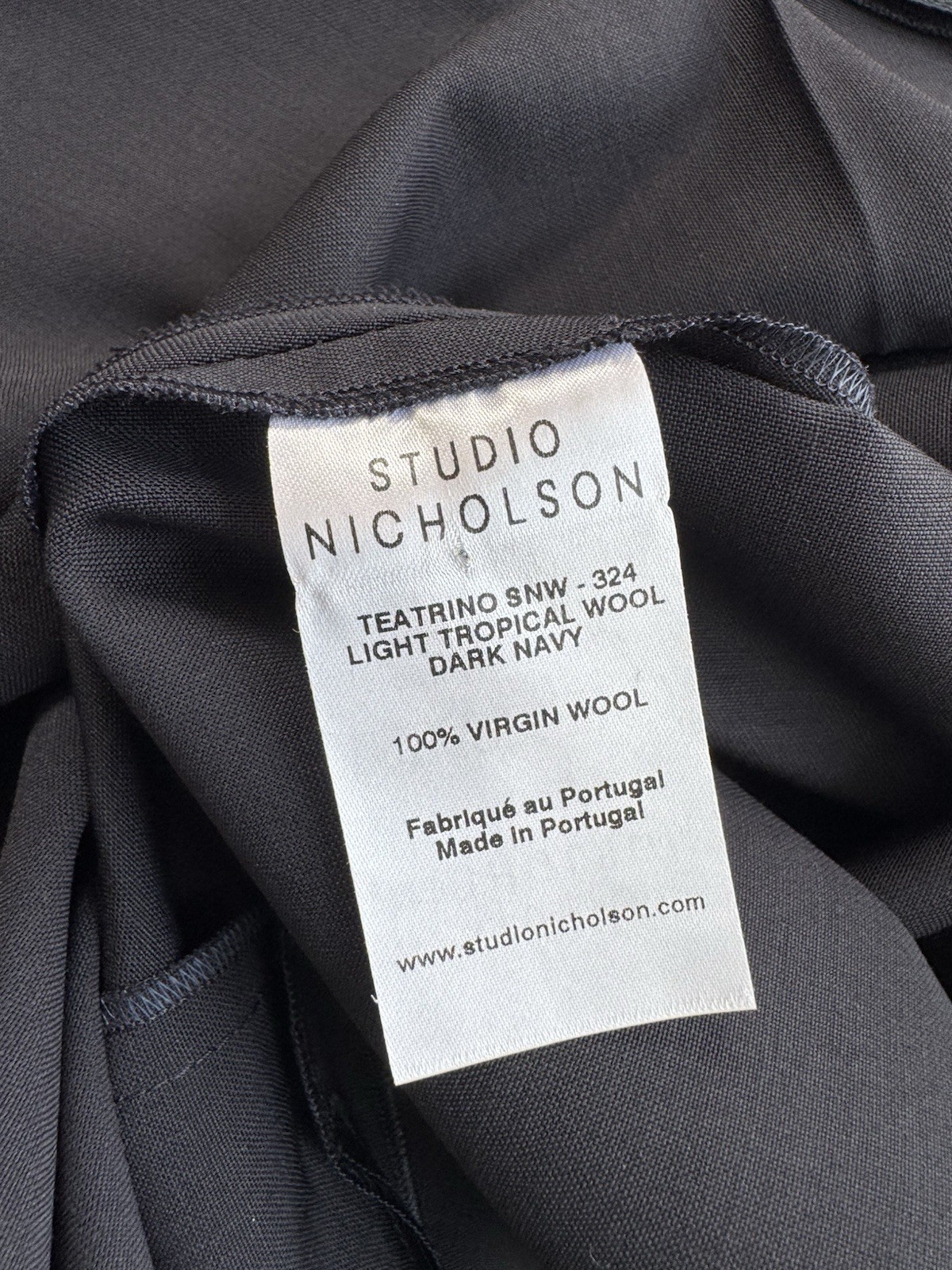 Studio Nicholson Navy Tropical Wool Maxi Teatrino Dress Sz 00 UK 6 US 2