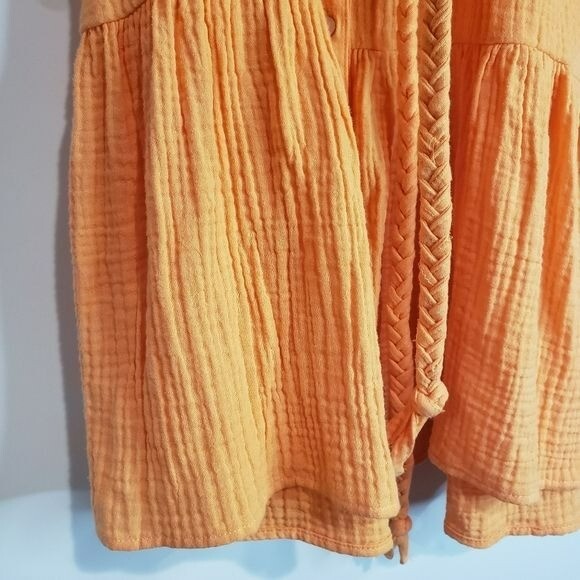 Magaschoni 100% Organic Cotton Gauze Button Front L/S Dress Sz S NWT